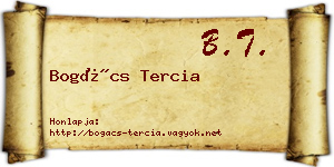 Bogács Tercia névjegykártya